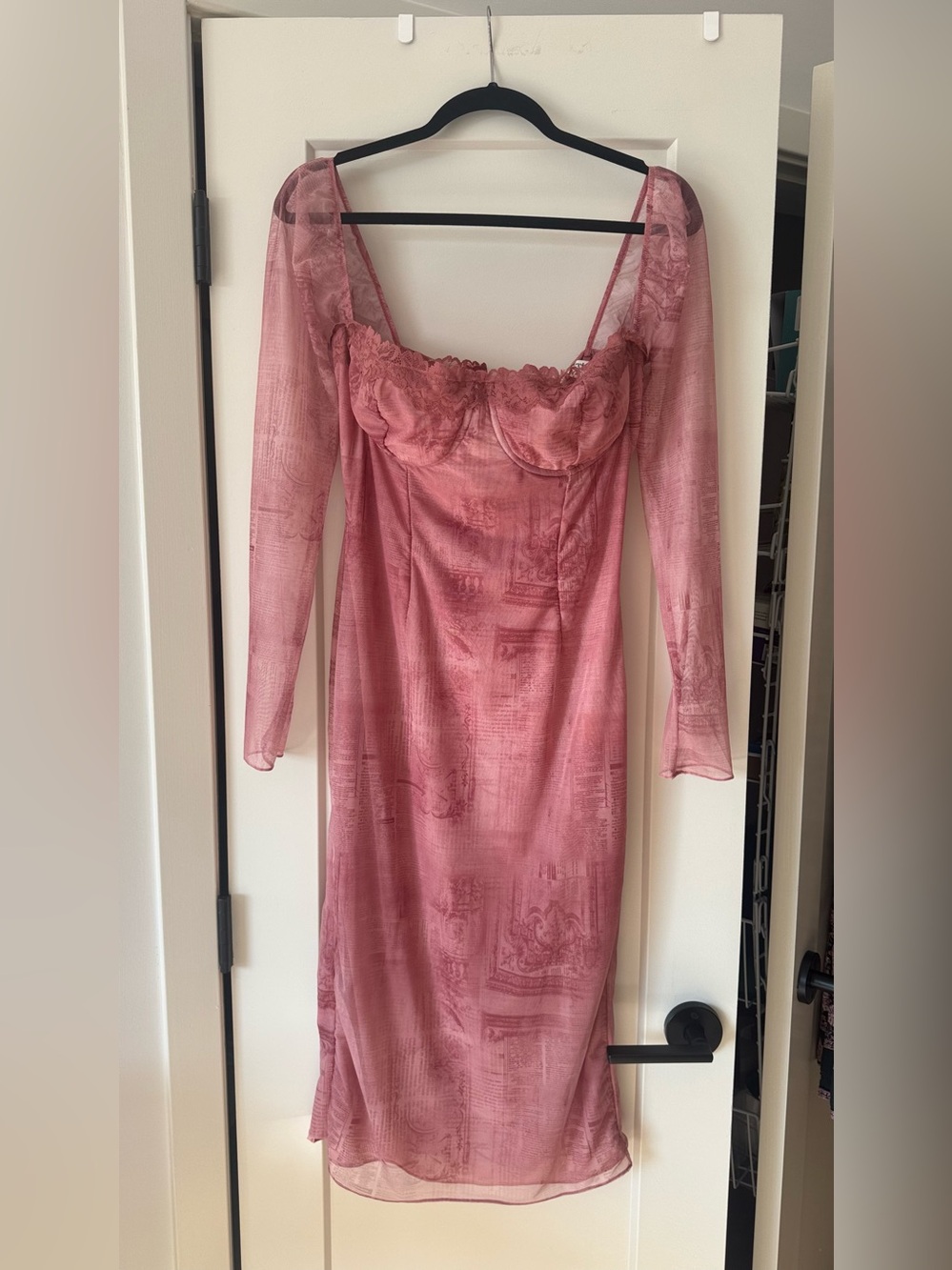 House of CB SERAPHINA Pink Print Corset Dress